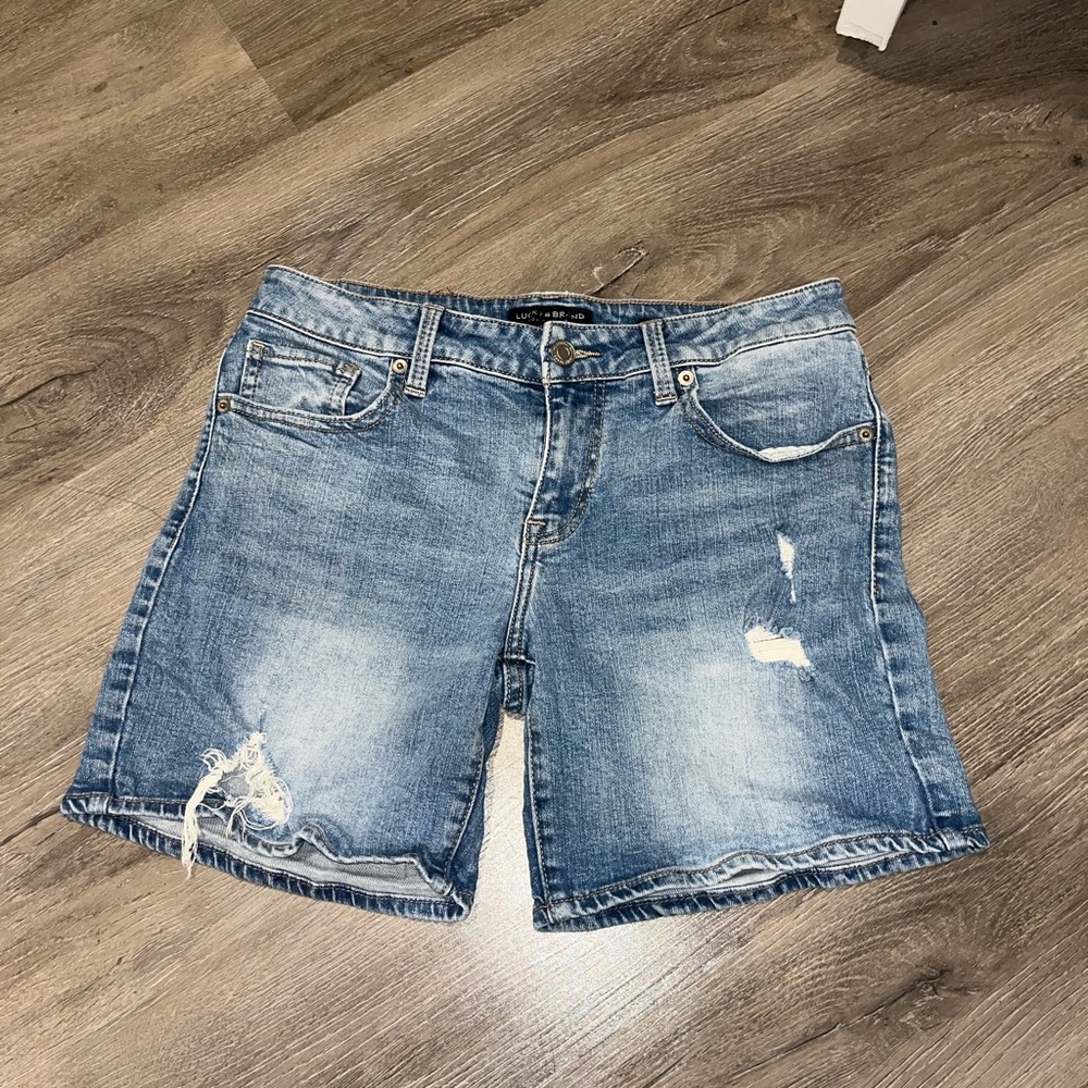 Lucky Brand Blue Distressed Jean Shorts